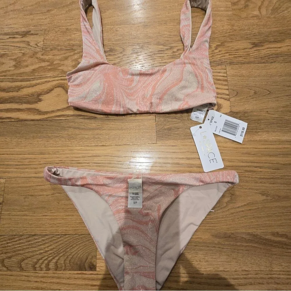 L*Space Lizzie All Swirled Up Bikini Set Sz Small